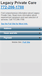 Mobile Screenshot of legacyprivatecare.net